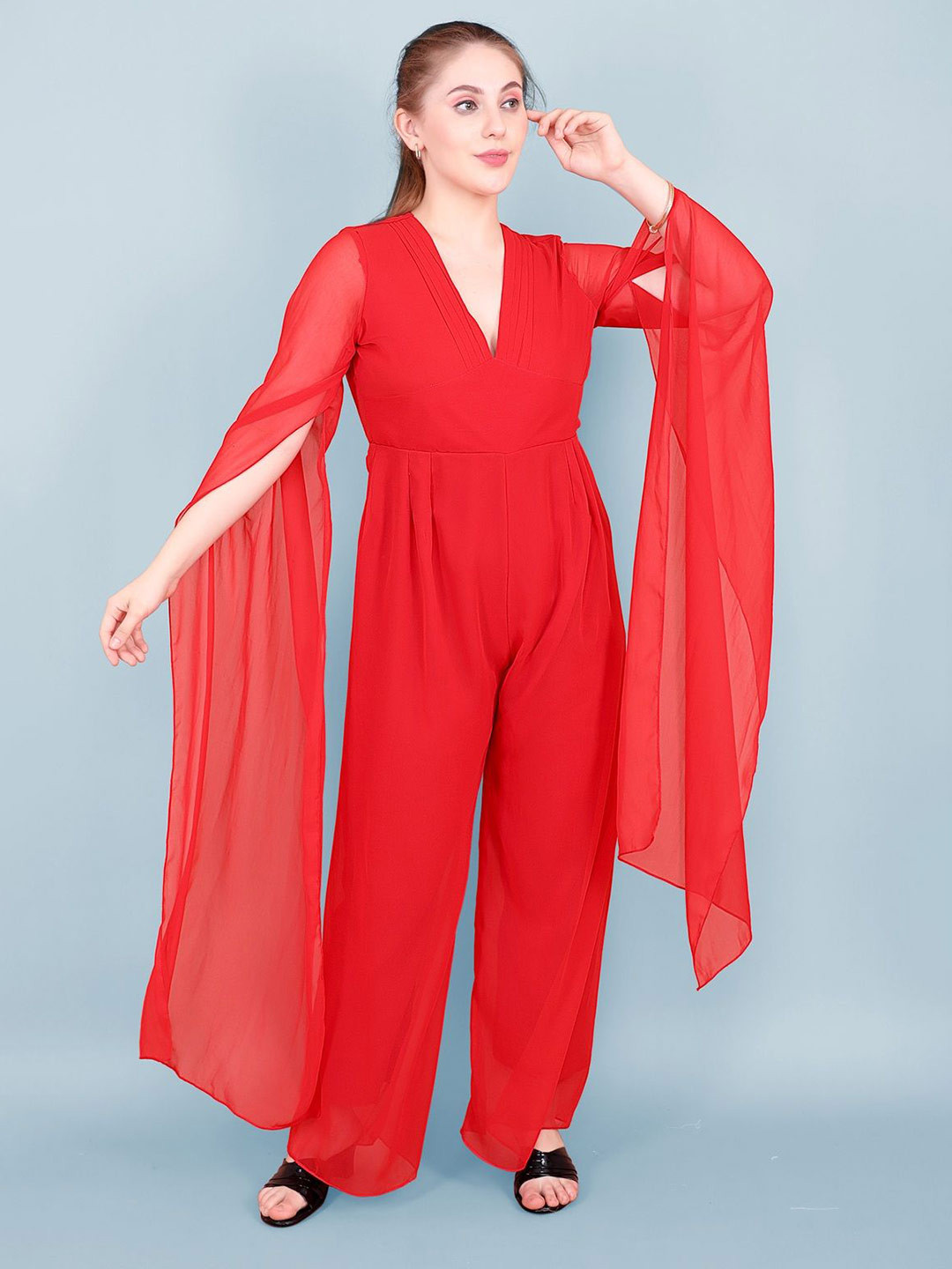 Kaajal by Vidhi Women Basic Jumpsuit With Cape
