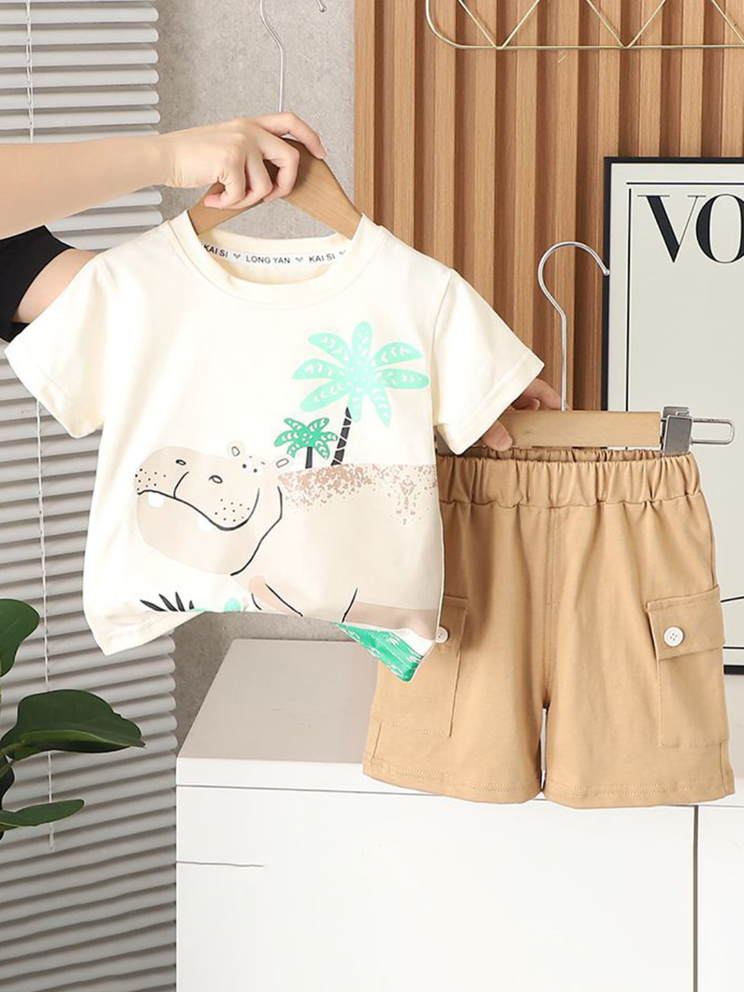 StyleCast x Revolte Boys Grapghic Printed Pure Cotton T-shirt With Shorts