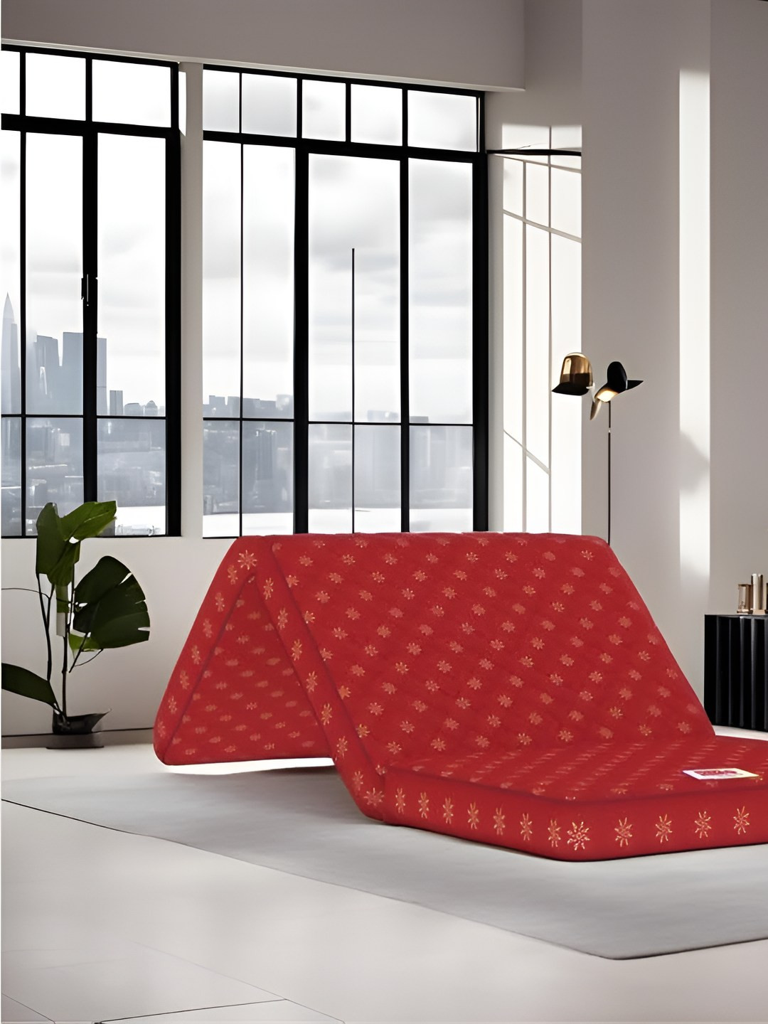 USHA SHRIRAM Essentio 3 Fold Reversible PU Foam Double Size 4 Inch Mattress (78X48)