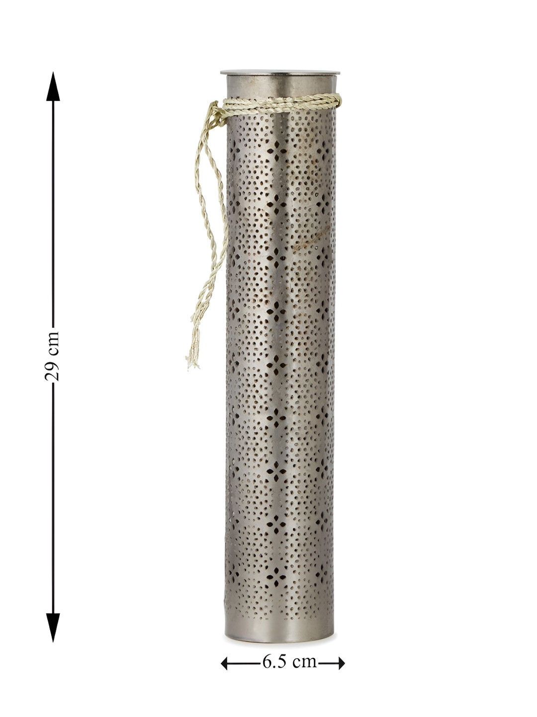 Fabindia 30-Pieces Grey & Brown Cutwork Metal Incense Sticks With Holder