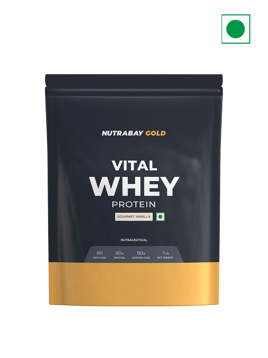 Nutrabay Vital Whey Protein- 1 Kg- Gourmet Vanilla