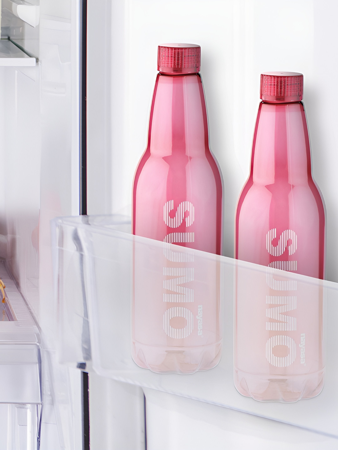 Nayasa Sumo Pink Solid Plastic BPA Free 3 Piece Water Bottle - 1L