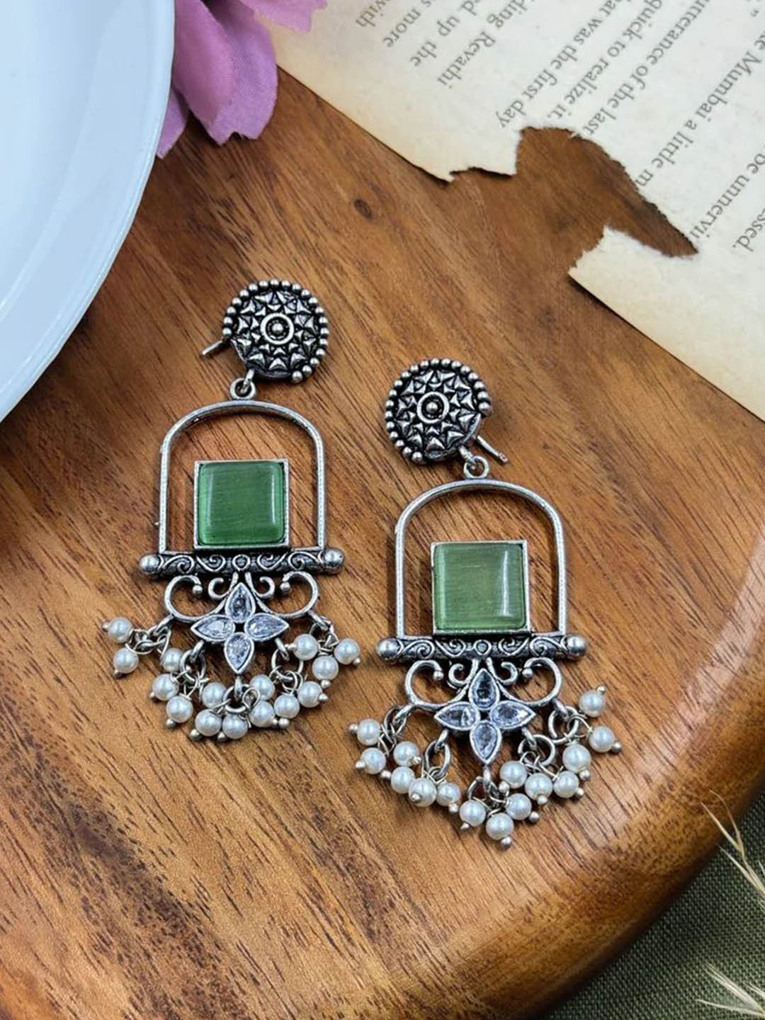 NAMAN ARTS Square Drop Earrings