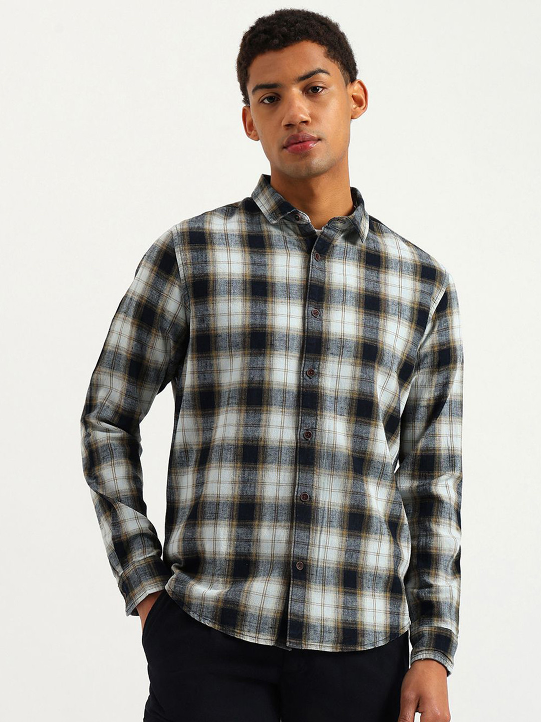 United Colors of Benetton Men Tartan Checks Opaque Checked Casual Shirt