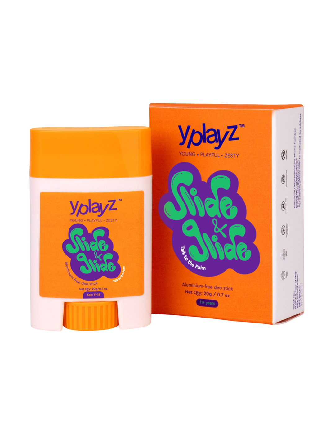 YplayZ Kids Slide & Glide Deostick For Teens - Refreshing Coconut Vanila Scent - 20g