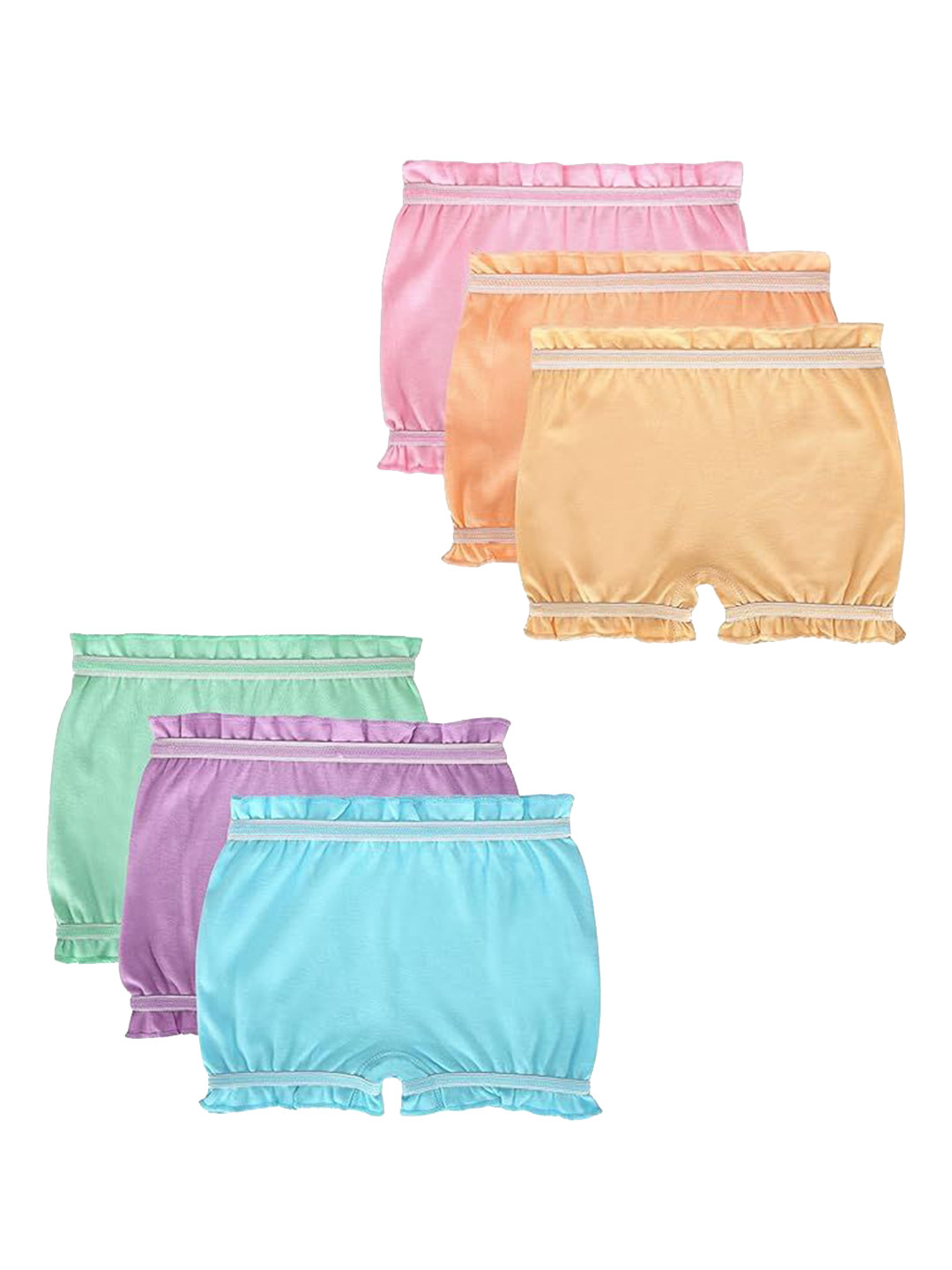 Dowin Pack Of 6 Assorted pure Cotton Boy Shorts Briefs 6C_BLOOMER_LIGHT_PLAIN_00