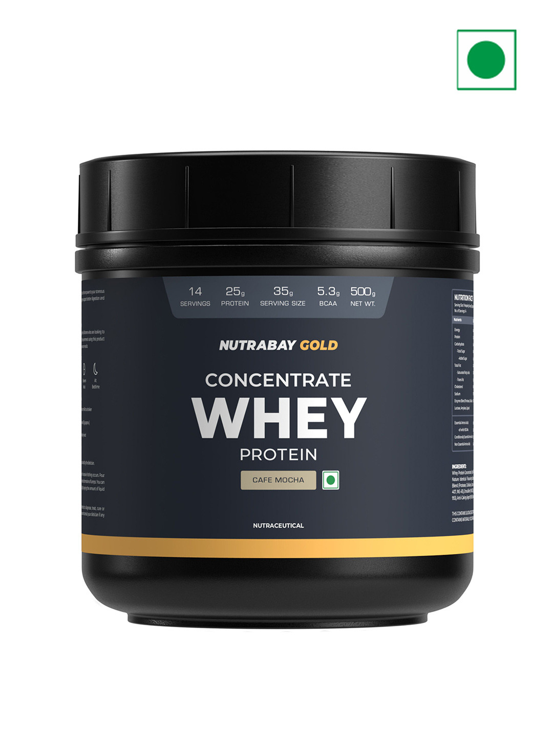 Nutrabay Gold Concentrate Whey Protein - 500 g - Cafe Mocha