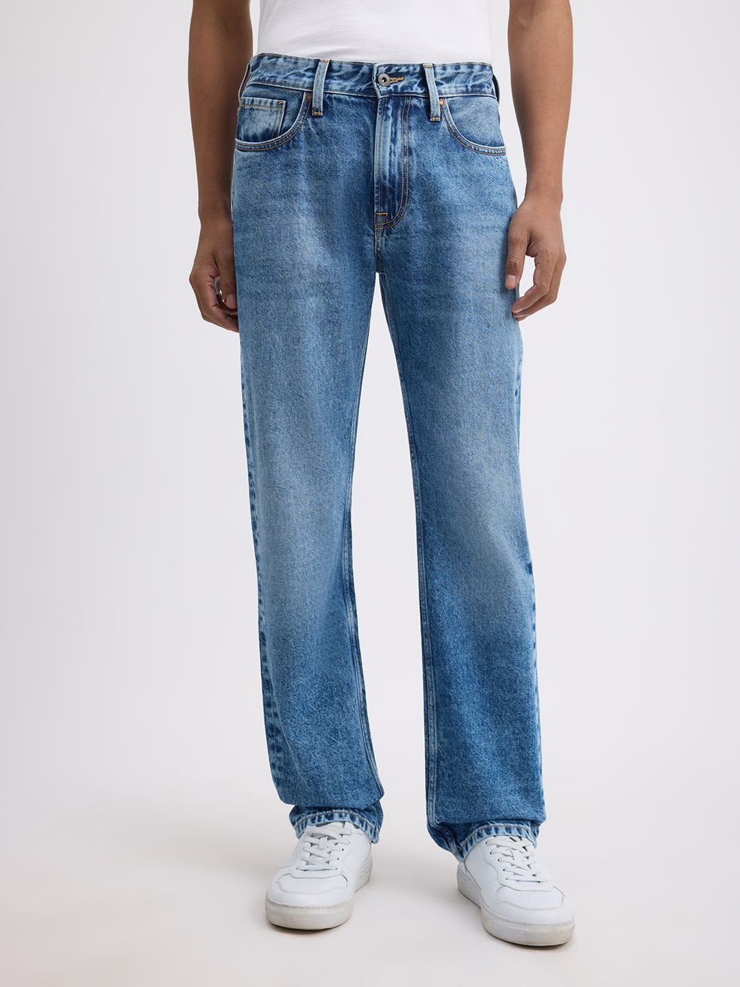 Pepe Jeans Men Straight Fit Heavy Fade Cotton Jeans