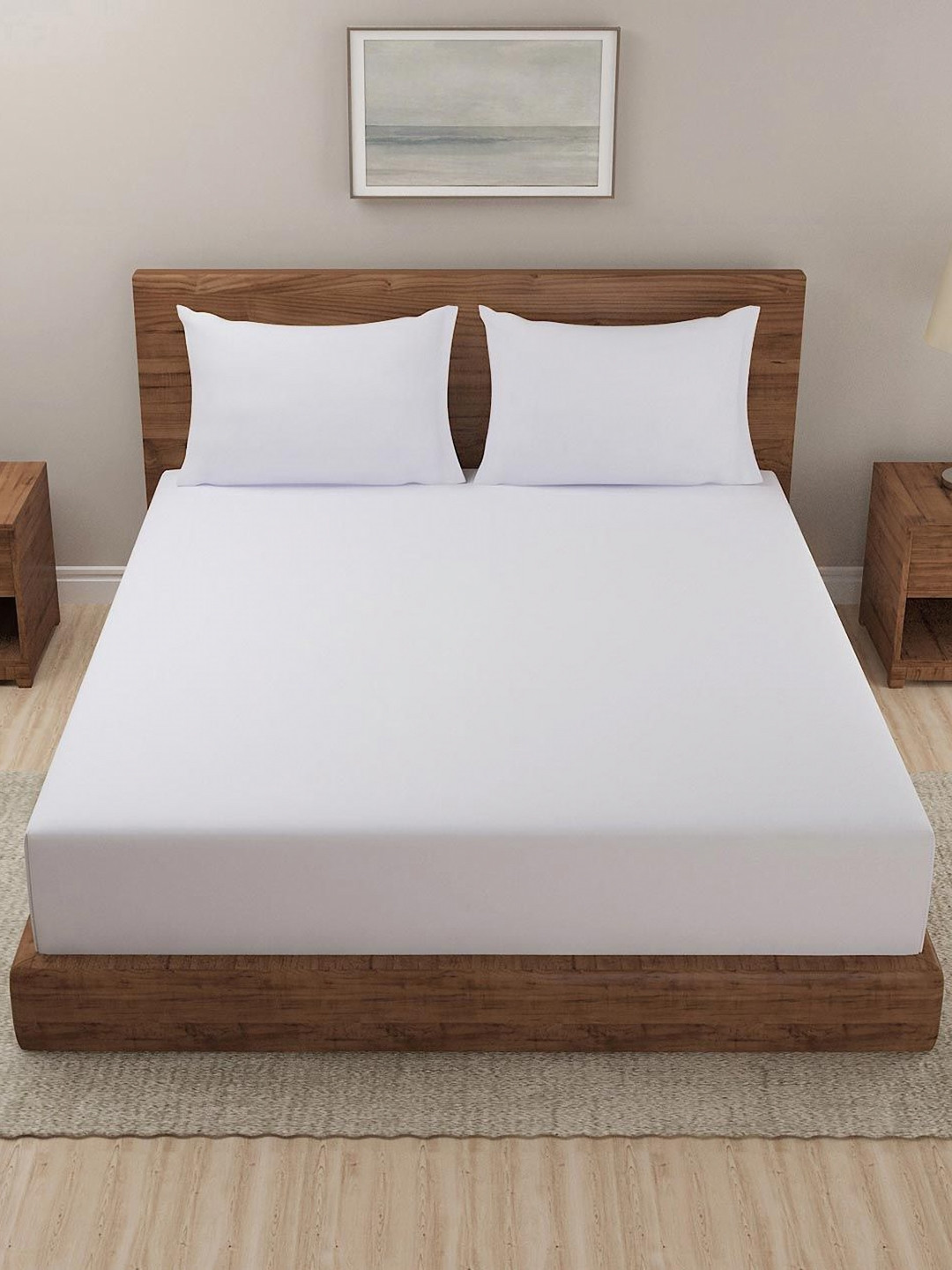 Fabindia White Solid Cotton 2 Piece Double Extra Large Regular Bedding Set