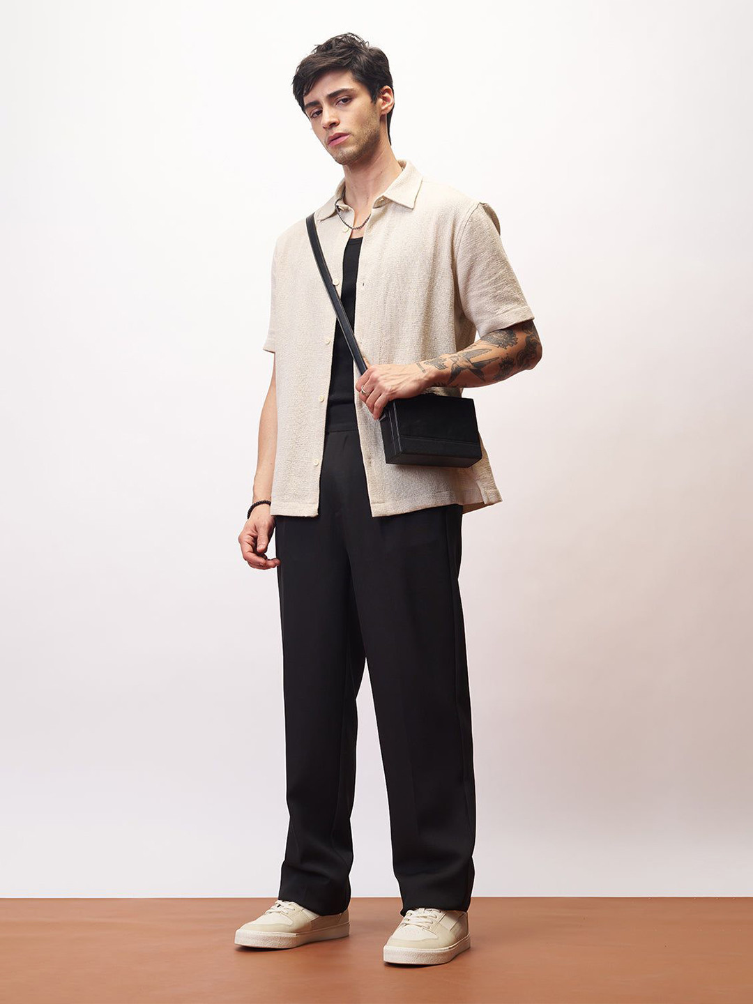 FREAKINS Men Straight Fit Gurkha Men's Korean Pants Pleated Trousers