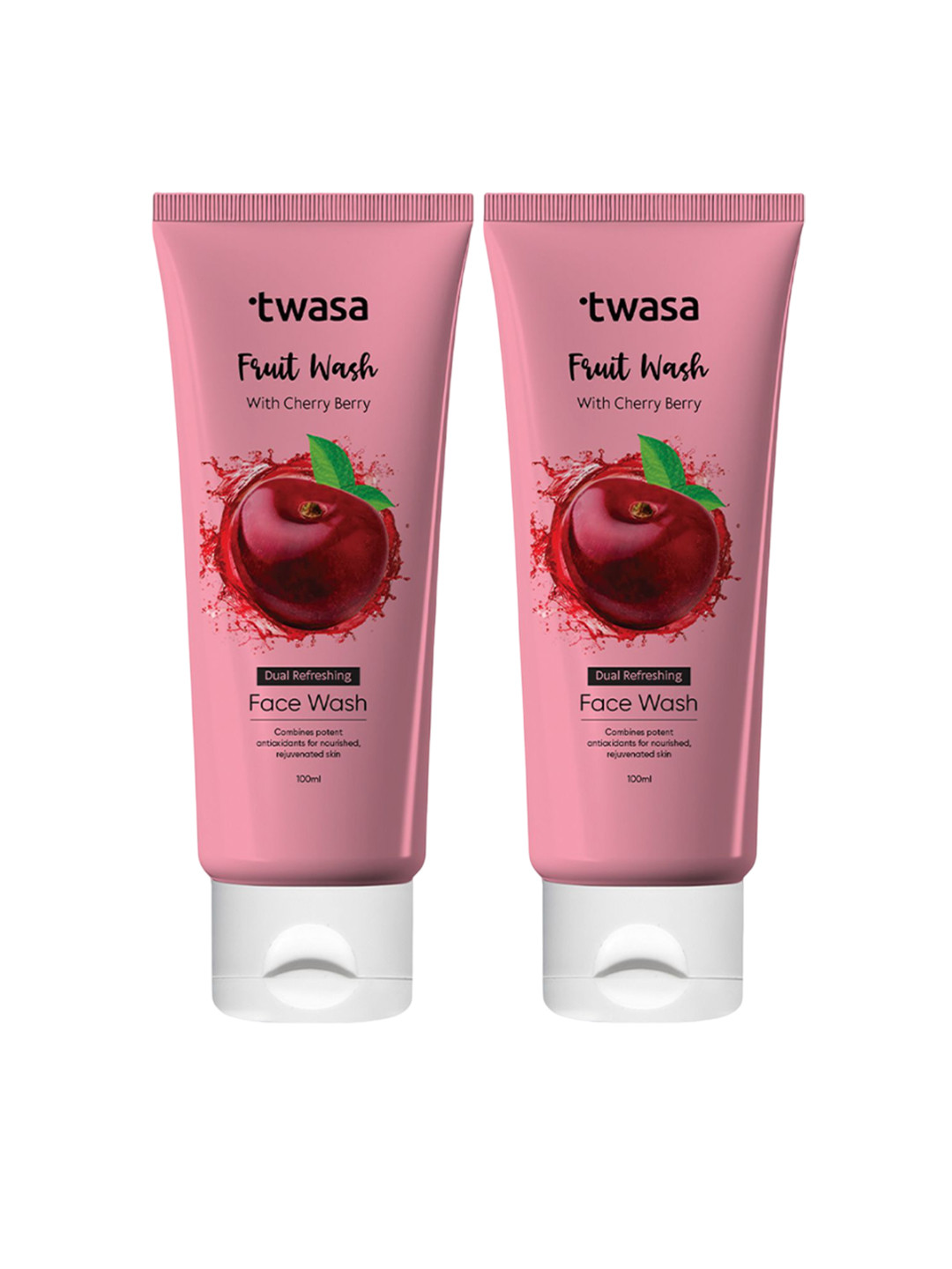 Twasa Set Of 2 Fruit Wash With Cherry Berry Dual Refreshing Face Wash - 100 ml Each