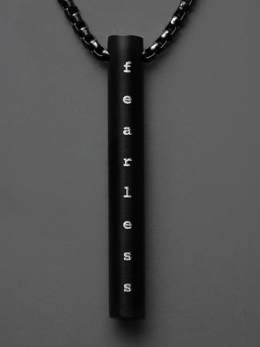 Mesmerize Men Stainless Steel Barrel Pendant With Chain