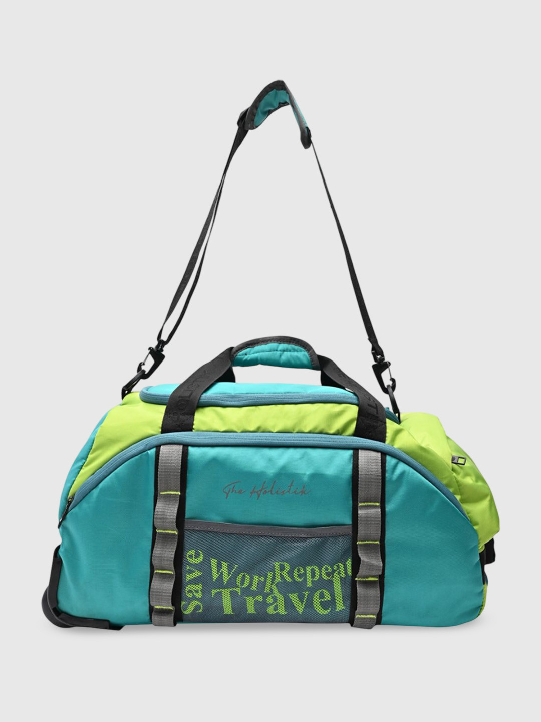 THE HOLISTIK Colourblocked Large Duffel Bag With Two Short Handles