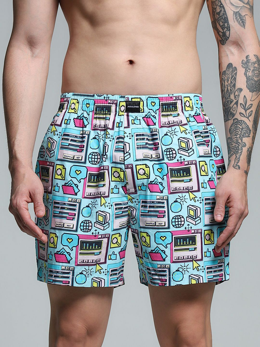 Jack & Jones Men Printed 100% Cotton Boxer 9018580001