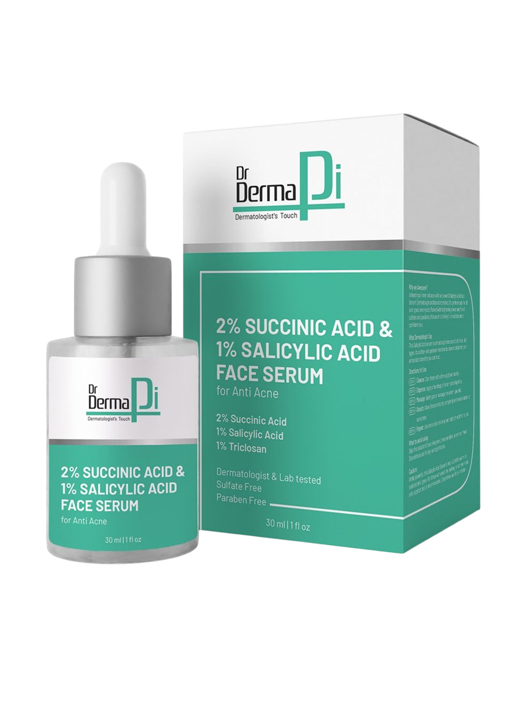 drdermapi 1% Salicylic Acid & 2% Succinic Acid Face Serum For Treats Acne - 30 ml