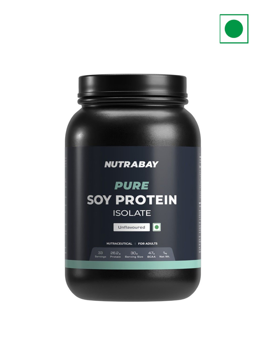Nutrabay Pure Soy Protein Isolate- 1 Kg- Unflavoured