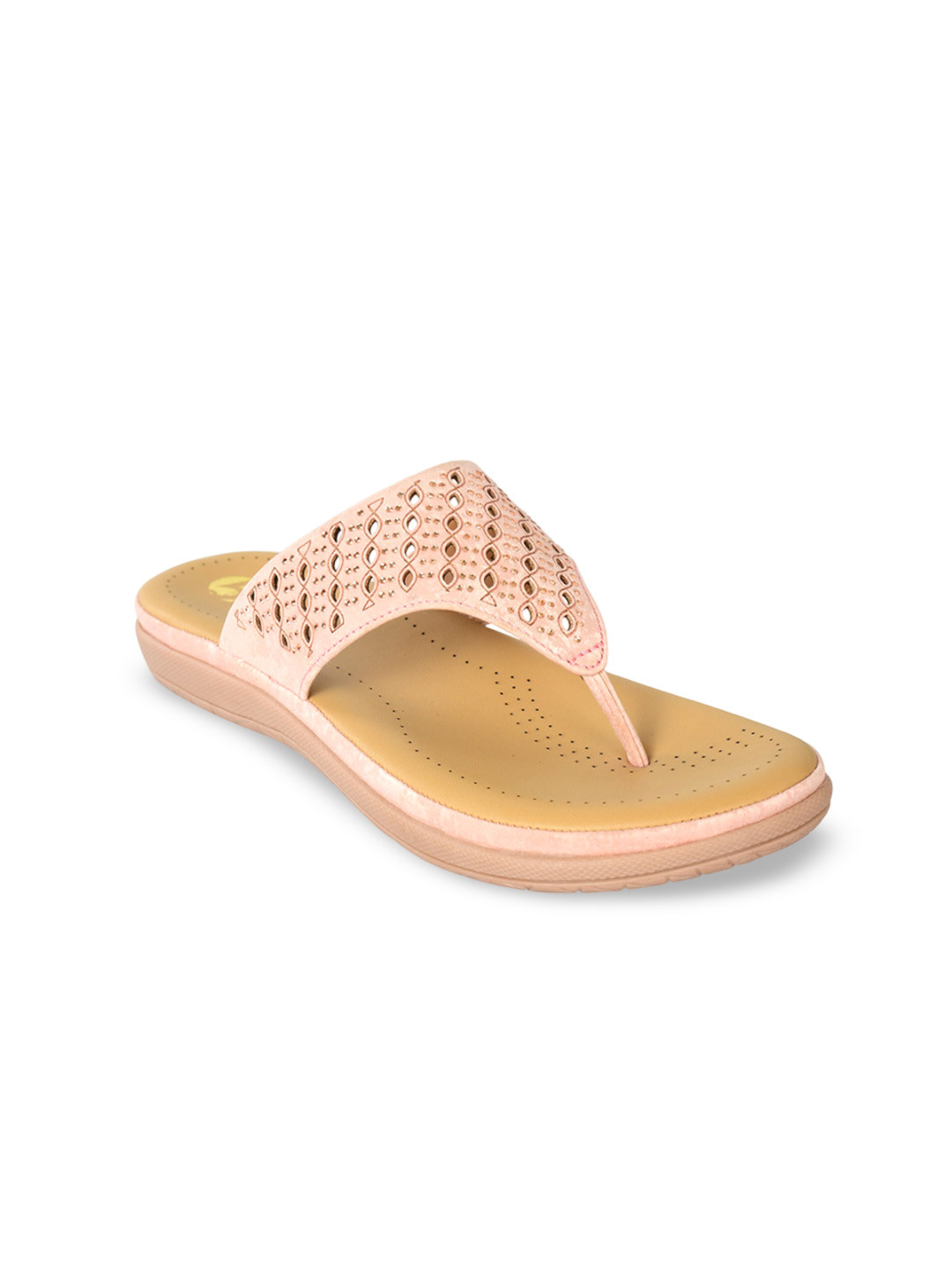 STICY Women Embellished Ethnic Open Toe Flats with Laser Cuts