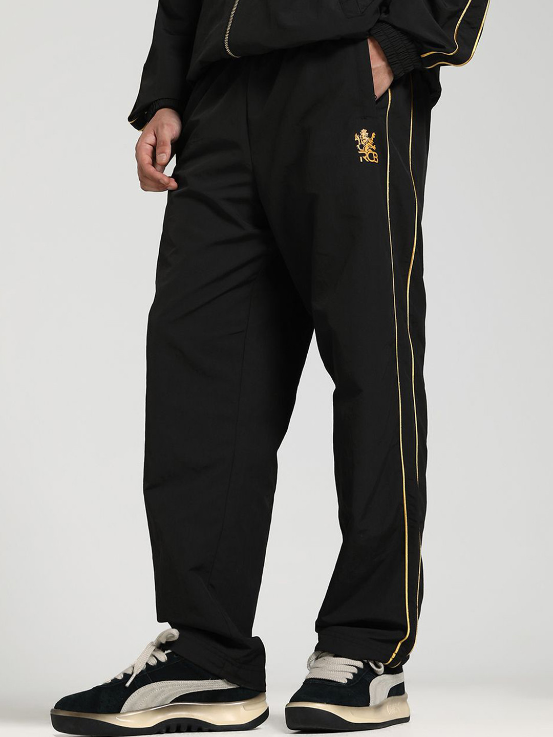 Puma x RCB Men Graphic Printed Relaxed Fit Track Pants