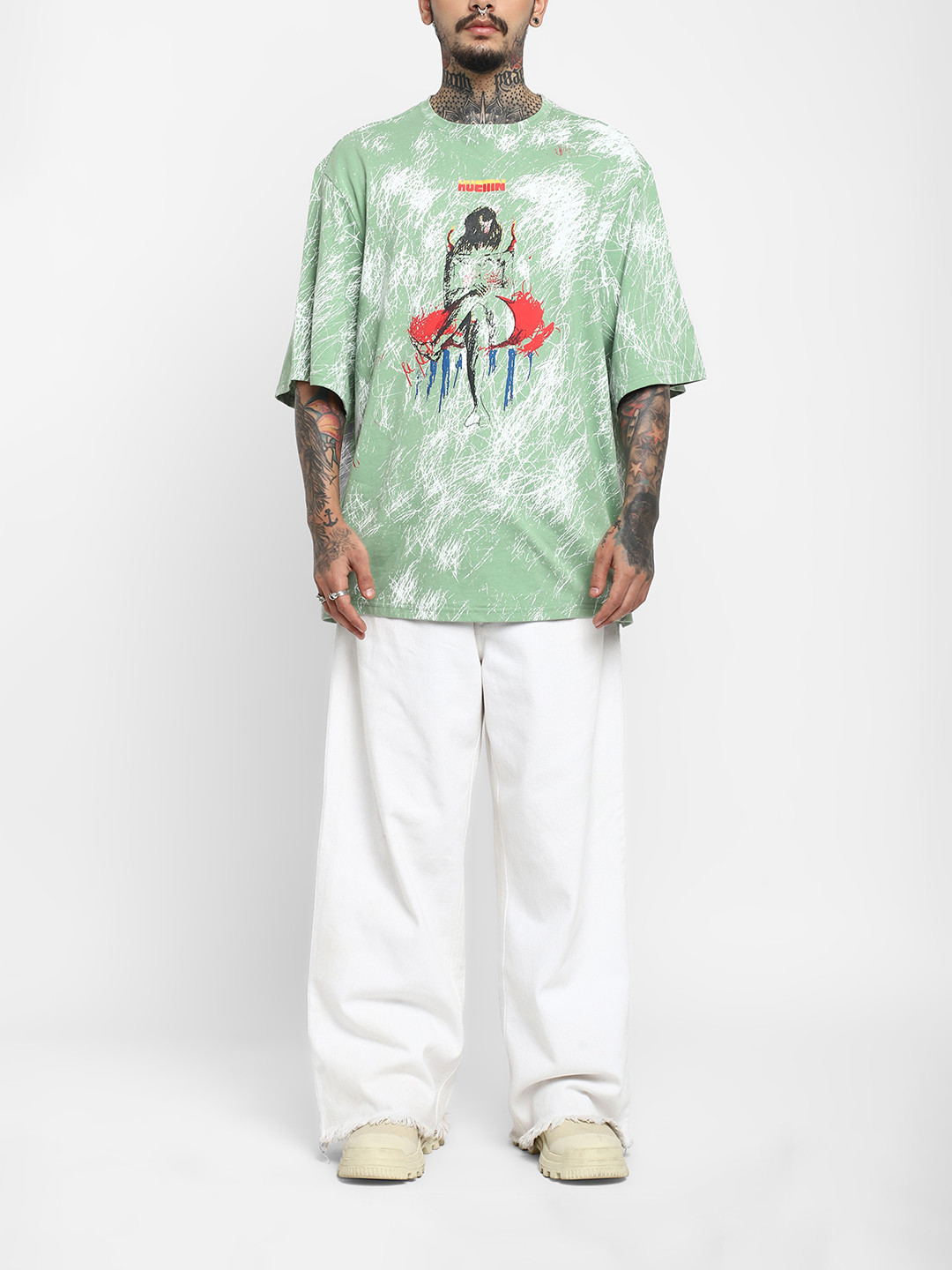 HUEMN Unisex GC 06 Graphic Printed Cotton T-shirt