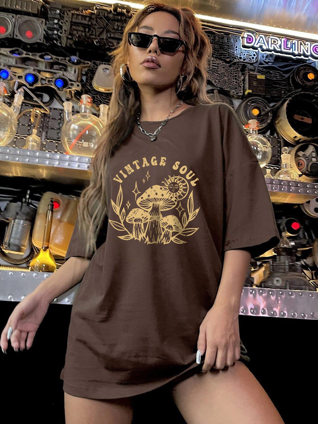 Outzidr Women Chest Graphic Print Tshirt