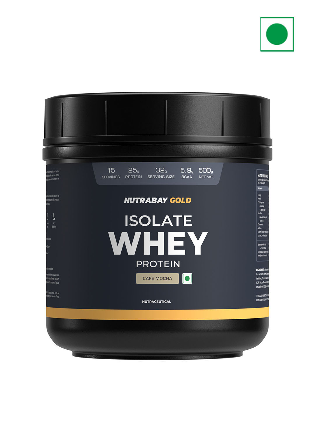 Nutrabay Gold 100% Whey Protein Isolate - Cafe Mocha - 500 g