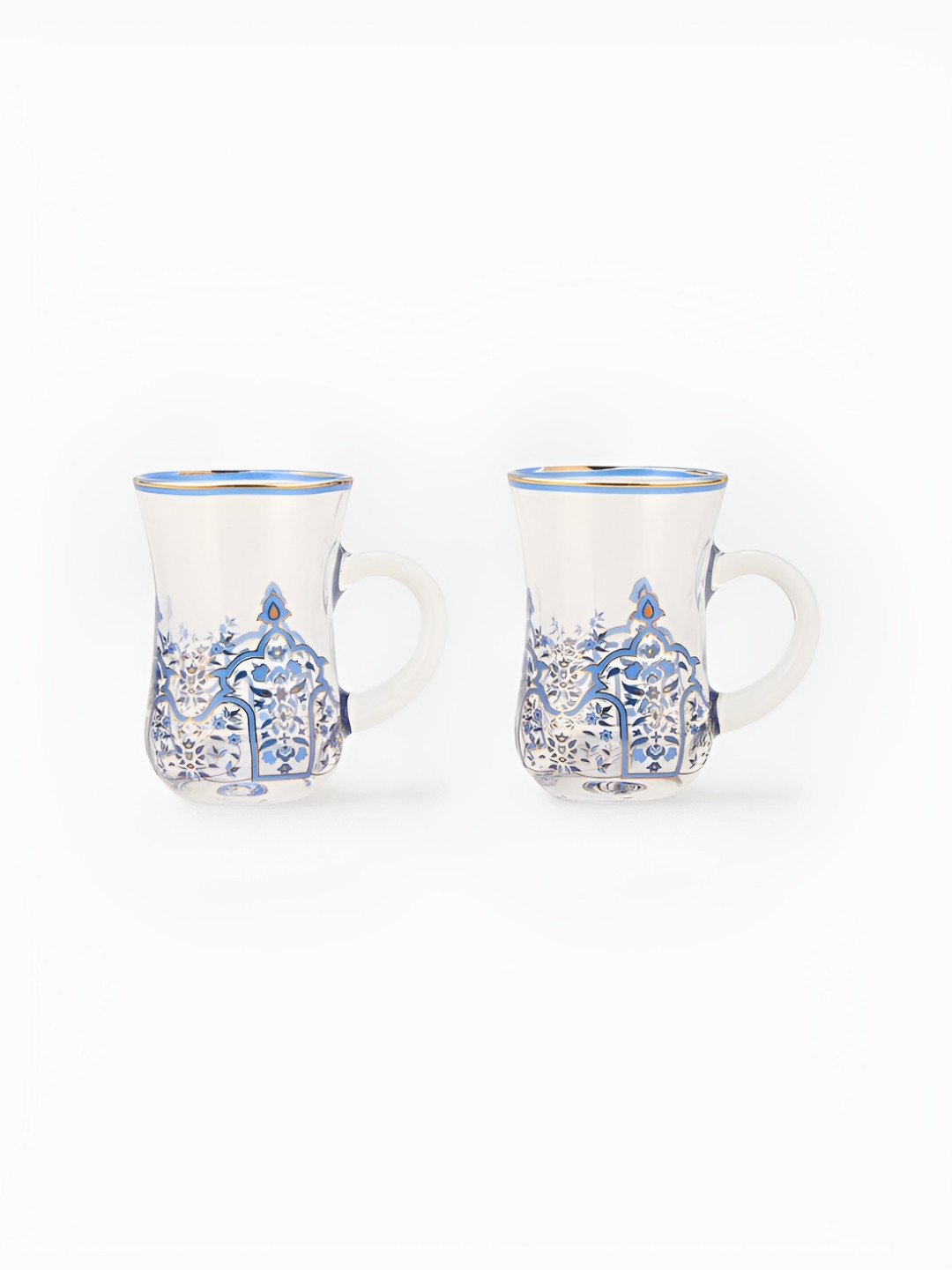 Fabindia Transparent Typography Glass Microwave Safe 2 Piece Cups-150ml