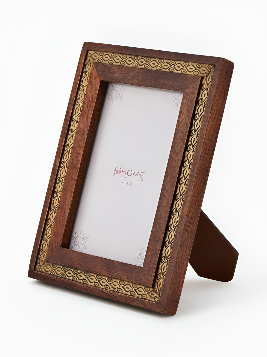 Fabindia Brown & Gold-Toned 1 Pieces Wood Table Photo Frames
