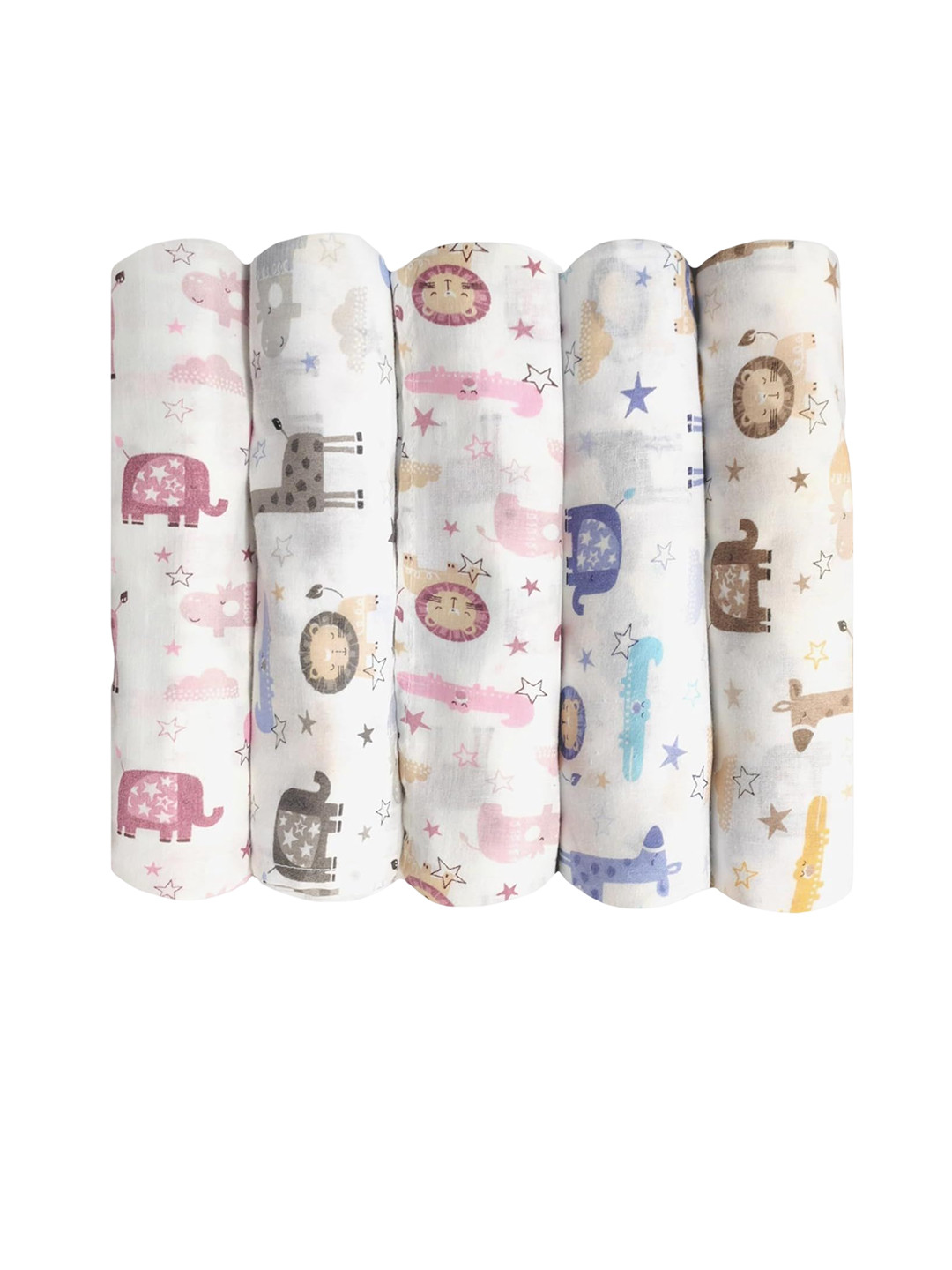 Trance Home Linen Set Of 5 Cotton Baby Swaddle Wrap