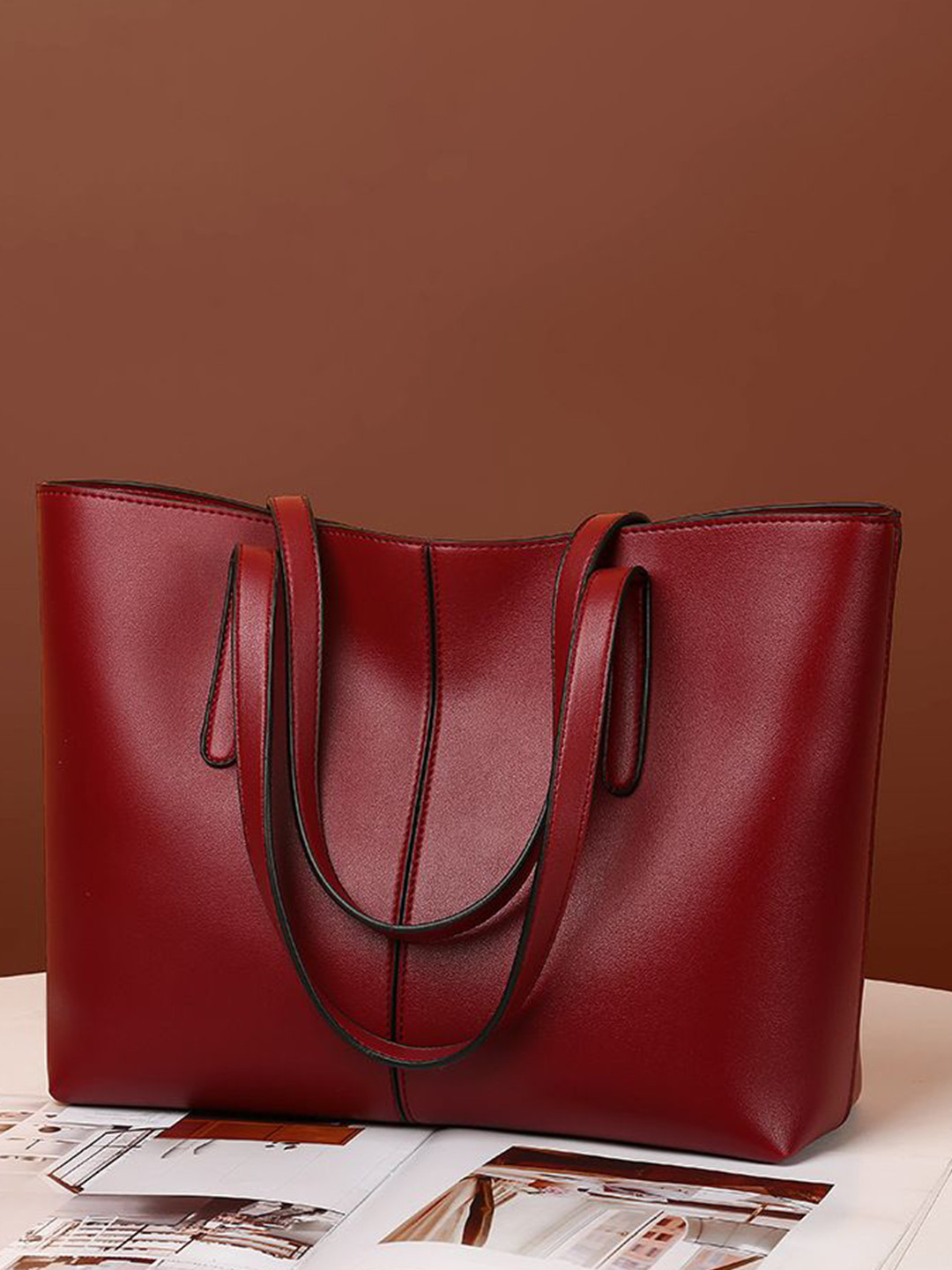 CORSICA Textured Tasselled Medium Structured Tote Bag