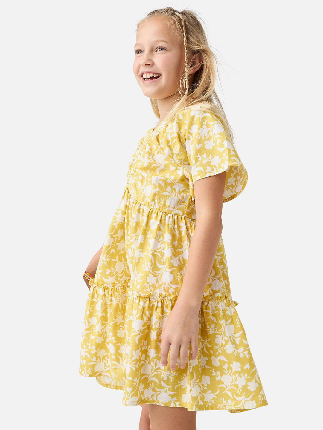 Juniors by Babyshop Girls Floral Printed V-neck Empire Dress