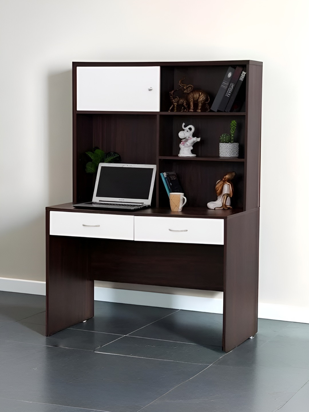 Royaloak Milan Italian Brown & White Engineered Wooden Computer Study Desk