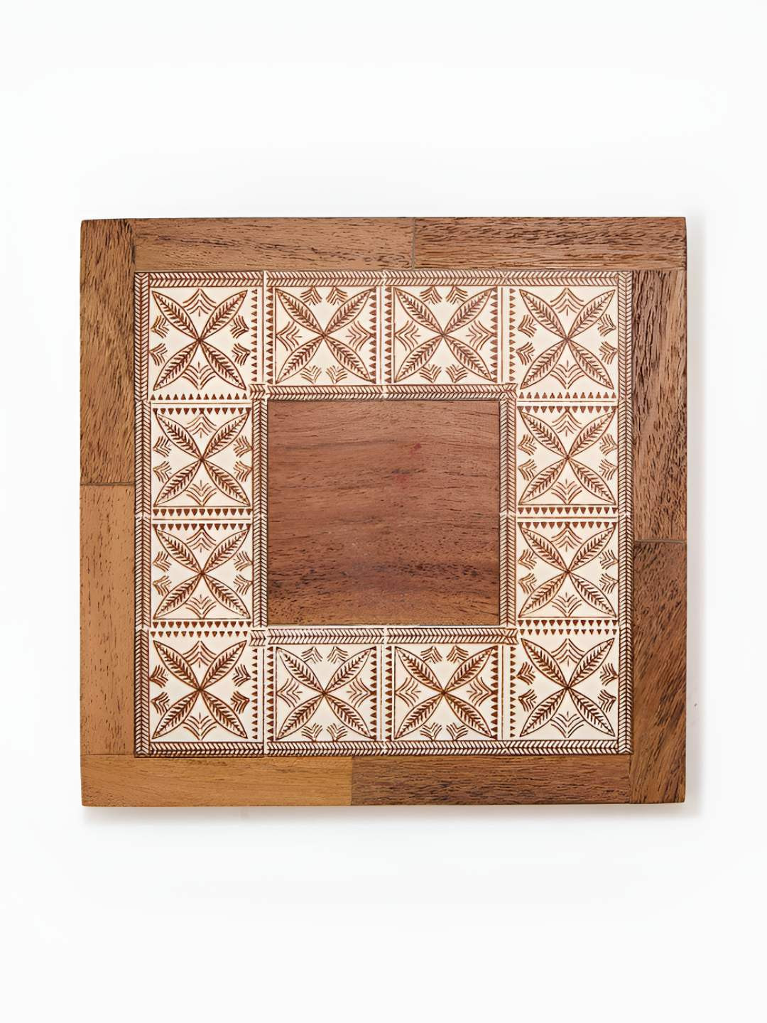 Fabindia Off White Wood Trivet
