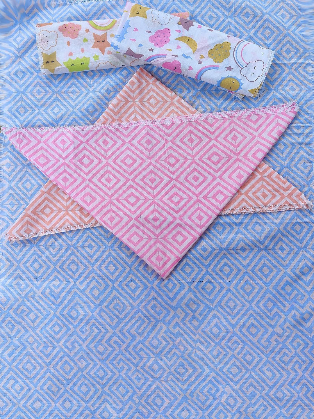 Trance Home Linen Set of 5 Cotton Baby Reusable Wash Cloth