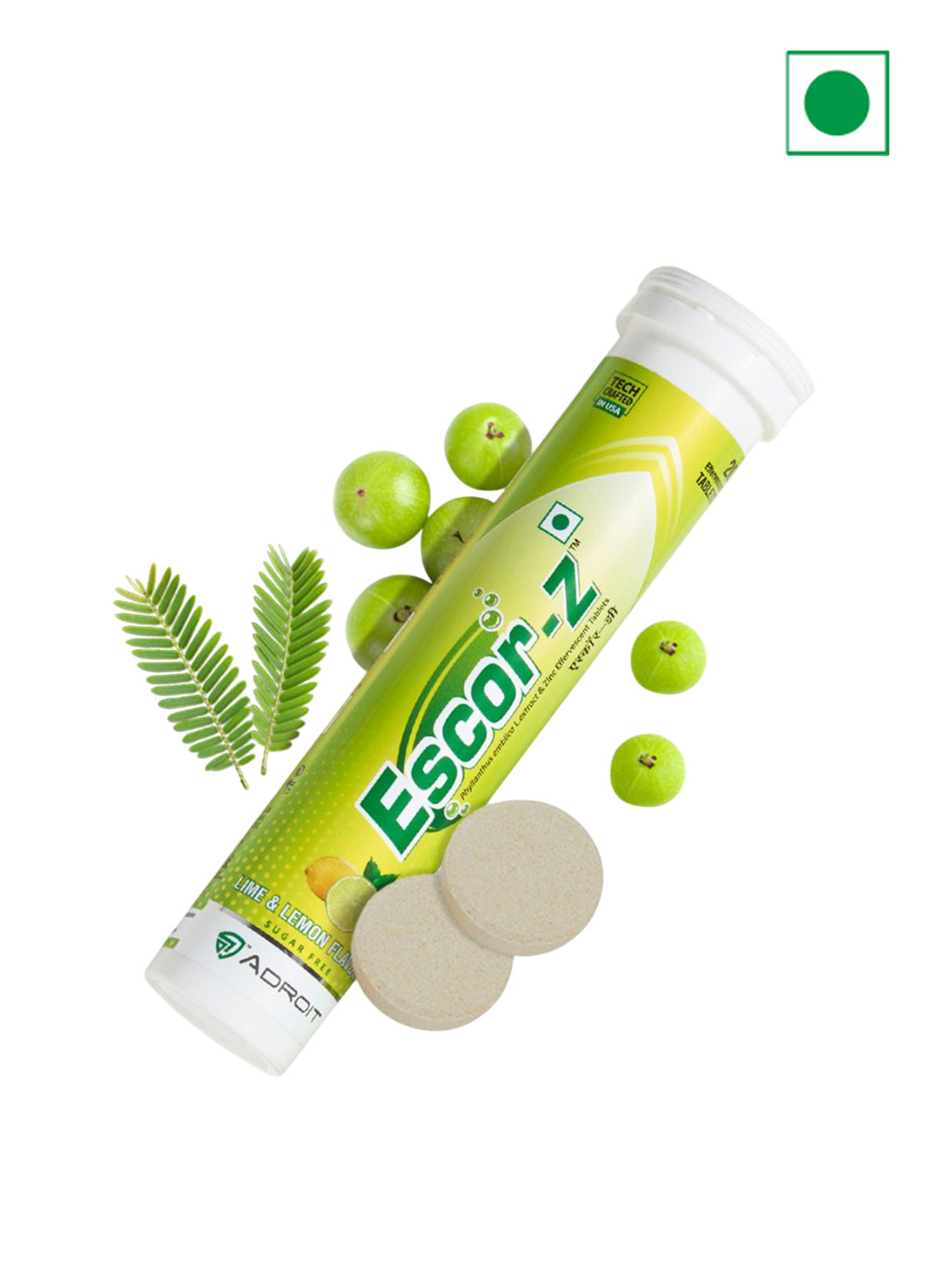 ESCOR-Z Set Of 3 Immunity Tablets - Vitamin C Lime & Lemon Flavour - 20 Tablets Each