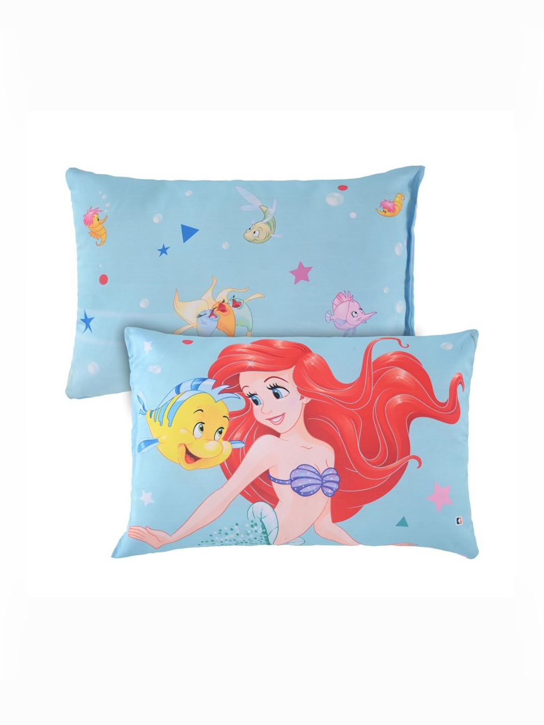 Myntra Elegant Homes Disney Mermaid Blue Cartoon Characters Cotton Set of 2 Medium Cotton Sleep Pillow-10 x 40 x 60 cm