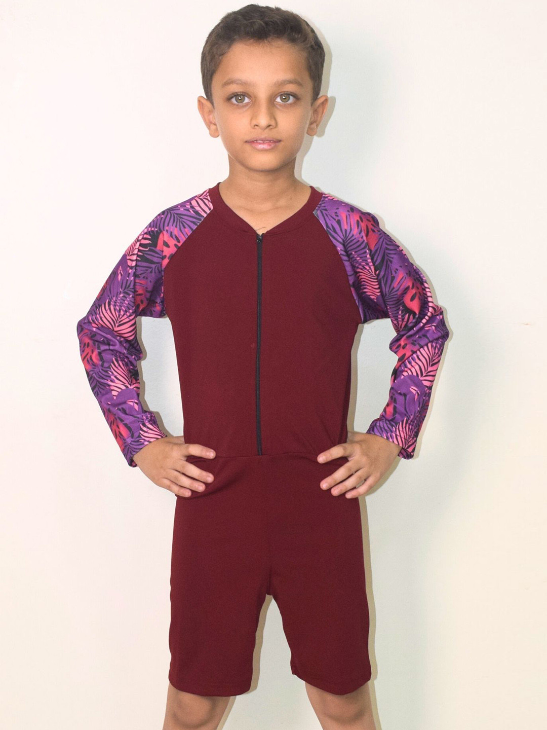 Aqua Holic Boys Printed Swim Legsuit