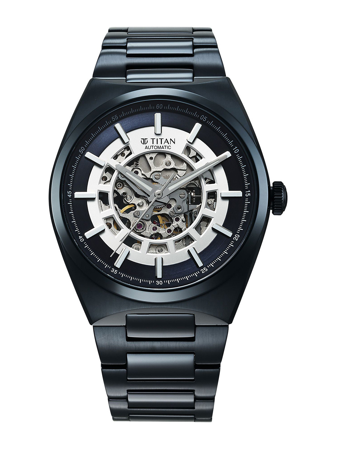 Titan Men Skeleton Bracelet Style Straps Analogue Automatic Motion Powered Watch 90221QM03