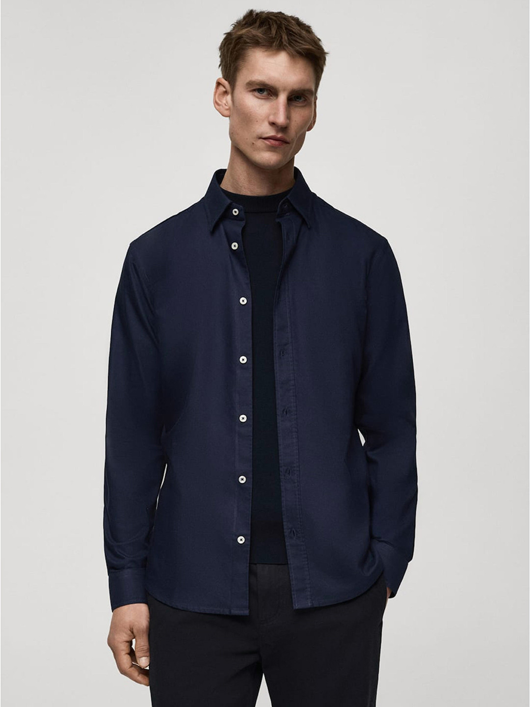 MANGO MAN Cotton Oxford Casual Shirt