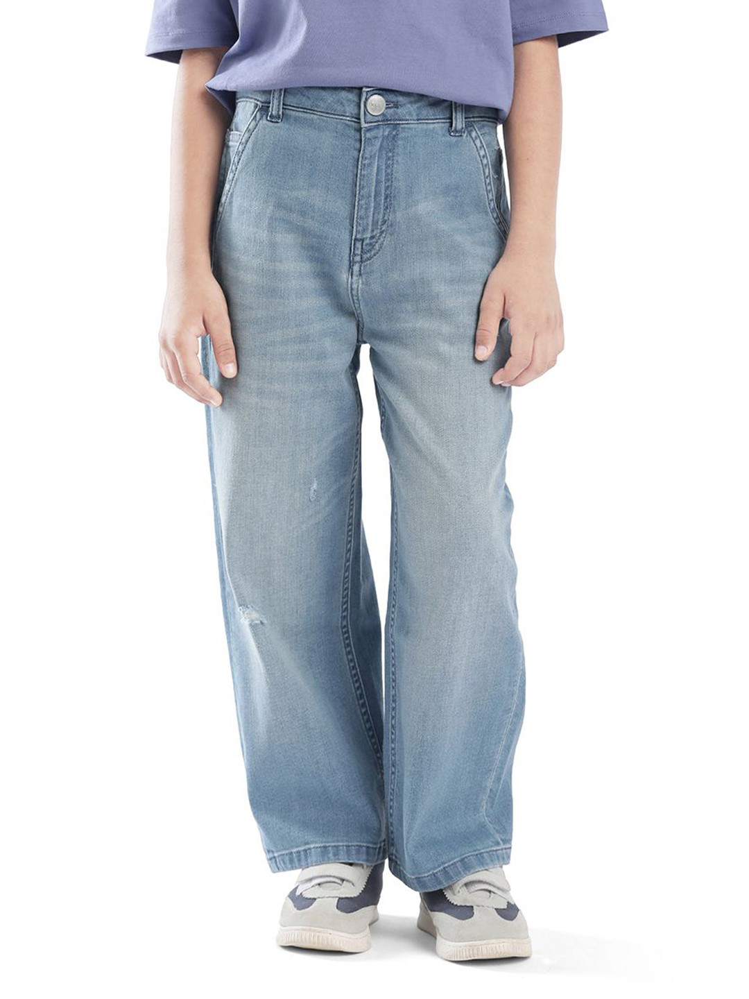 RARE ONES Boys Relaxed Fit Highly Distressed Light Fade Jeans