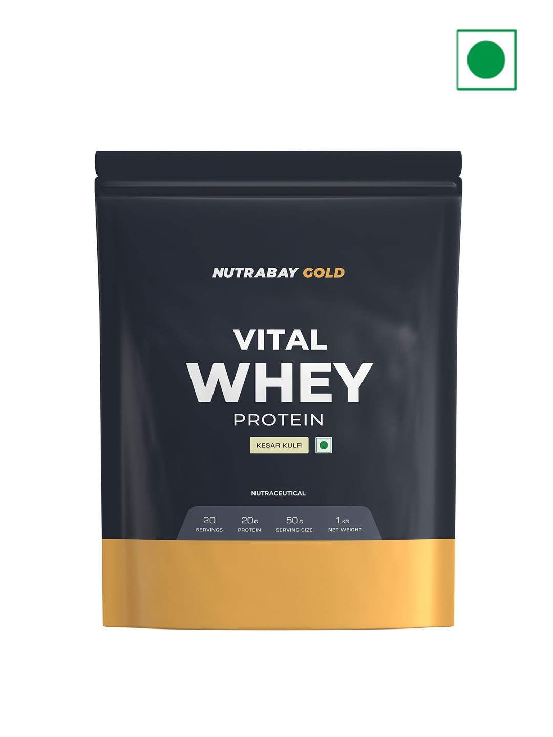 Nutrabay Vital Whey Protein- 1 Kg- Kesar Kulfi