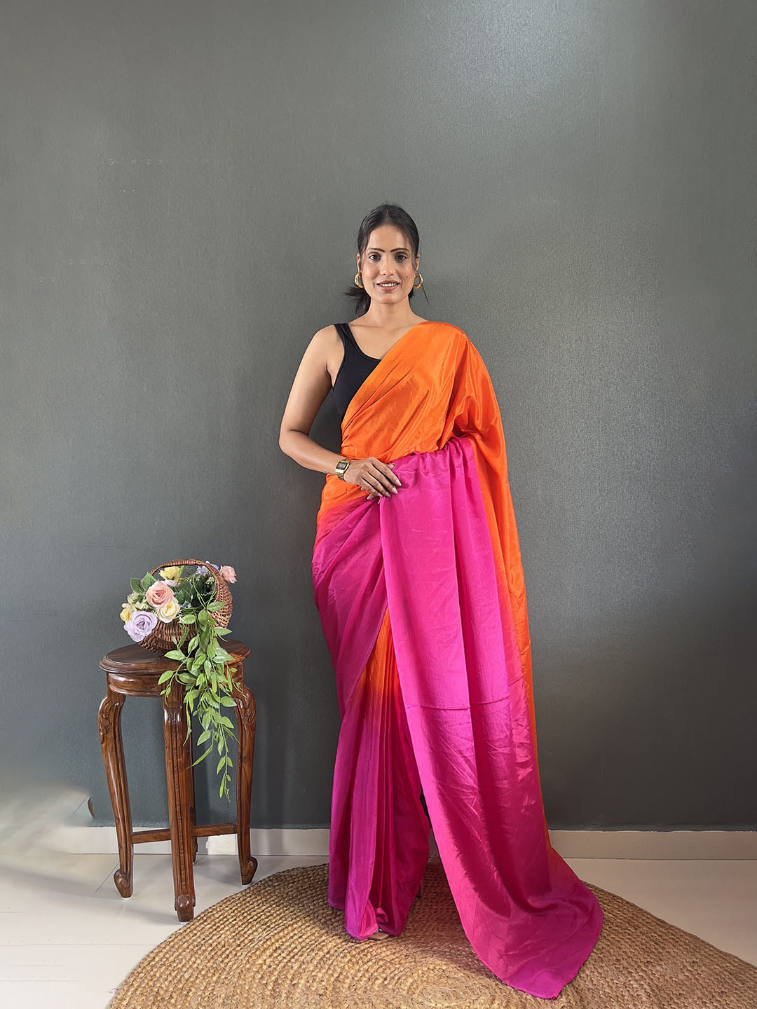 HERE&NOW Colourblocked Silk Blend Saree