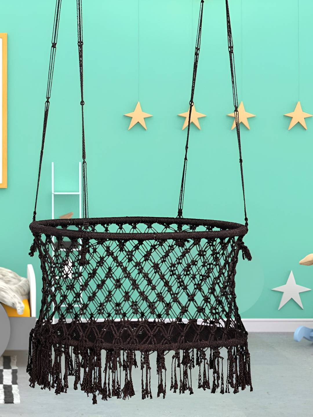 Patiofy Brown Oval Shape Baby Cradle