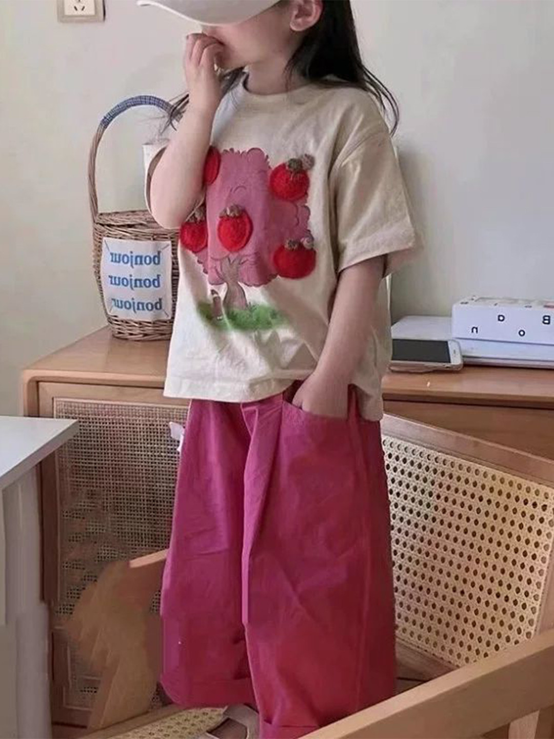StyleCast x Revolte Girls Floral Printed Pure Cotton Top With Trousers