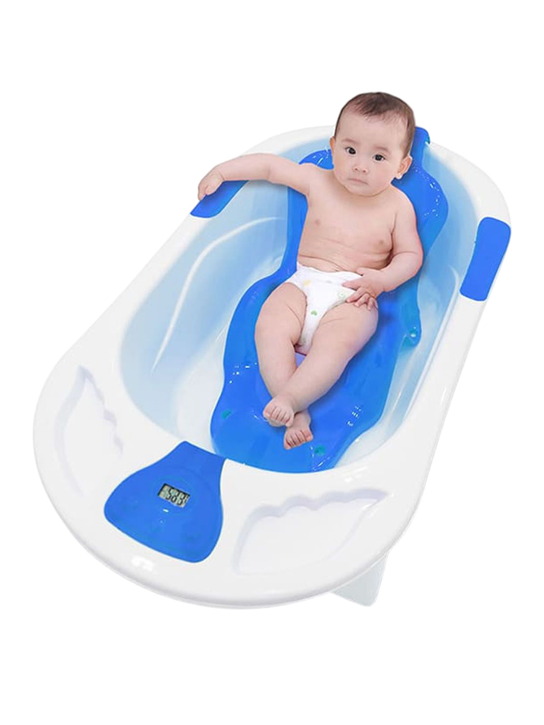 StarAndDaisy White & Blue Anti Slip PortableBathTub