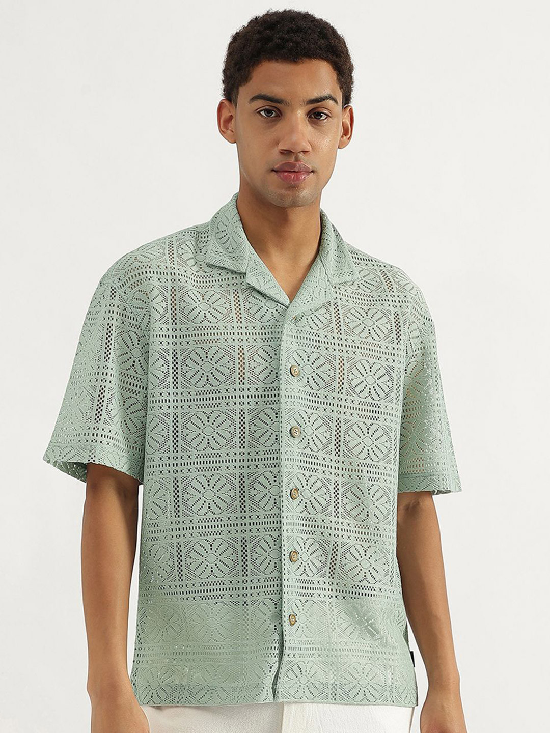 United Colors of Benetton Men Opaque Printed Casual Shirt