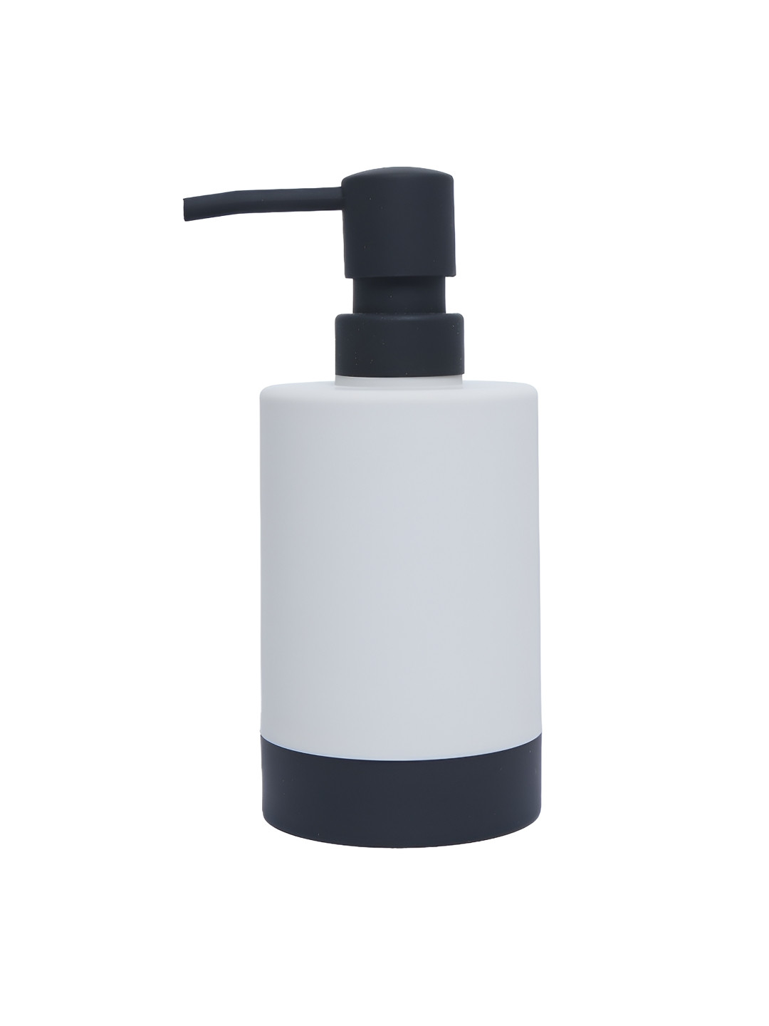 FabSeasons White & Navy Blue Textured Plastic Soap Dispenser