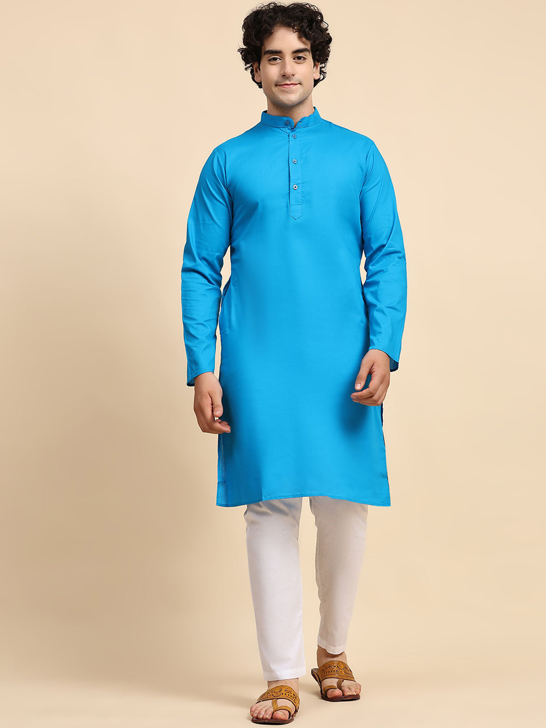 Moda Rapido Men Regular Pure Cotton Kurti with Pyjamas