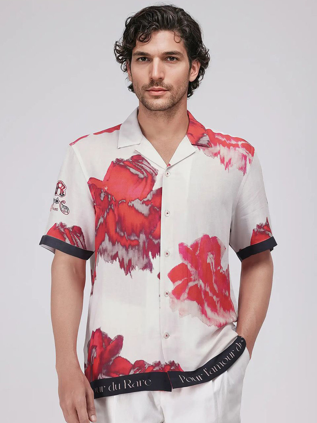 RARE RABBIT Men Zime Light Beige Boxy Shirts