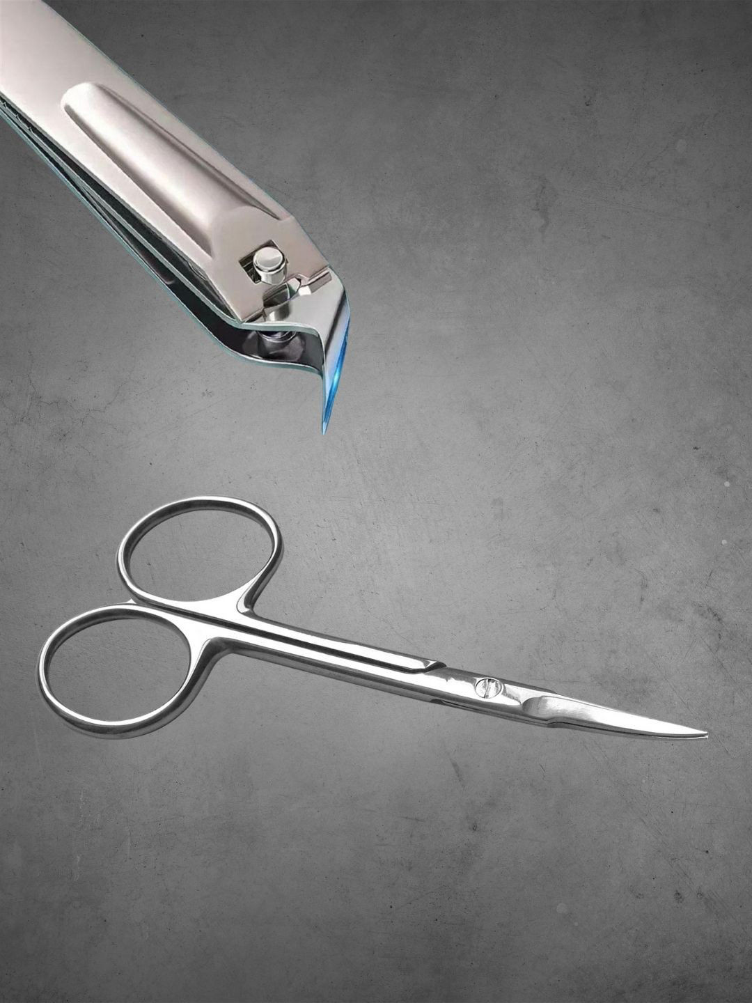 basicare Set Of 2 High Quality Nail Clipper - Curve & Euro Cuticle Scissor