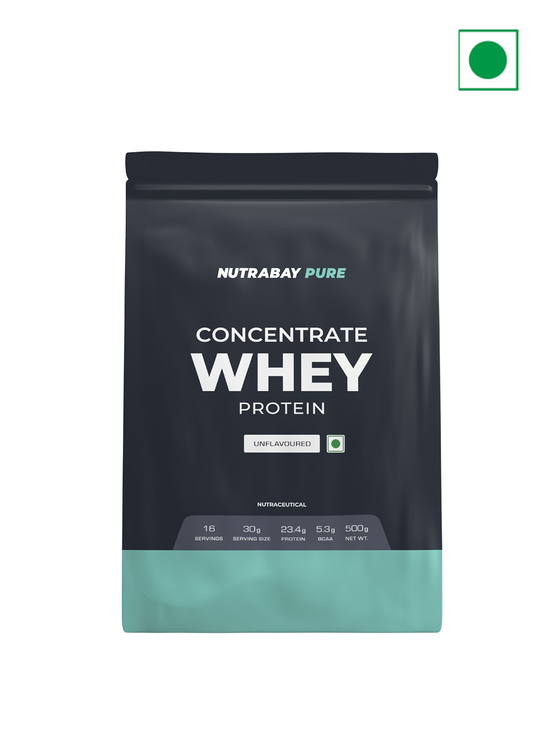 Nutrabay Pure 100% Whey Protein Concentrate - 500 g - Unflavoured